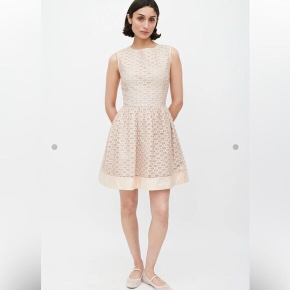 NWT Red Valentino Pink Ribbon Mesh A-Line Dress Size 2 Pink Blush - Picture 15 of 15